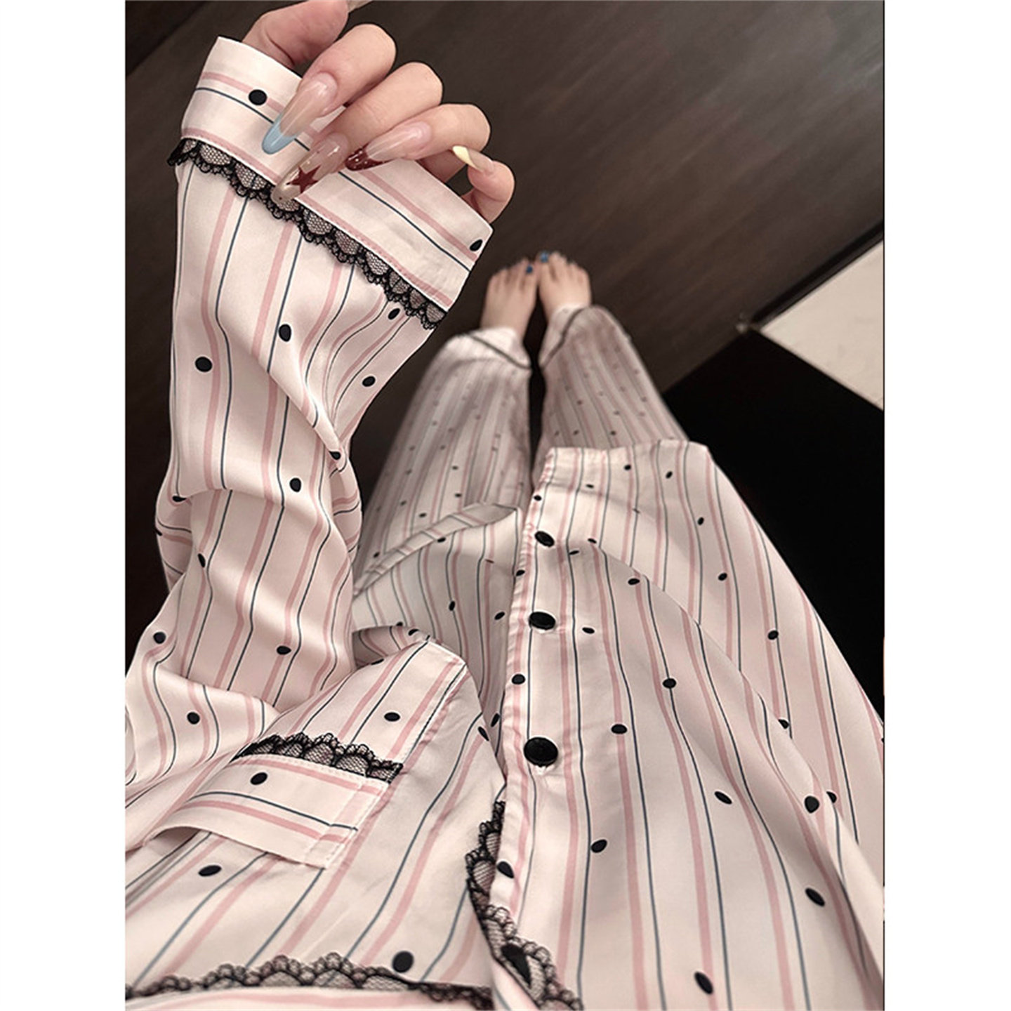 桑蚕丝真丝家居服可外穿睡衣套装