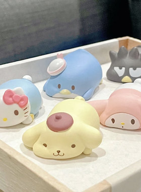 日本正版趴姿HelloKitty美乐蒂玉桂狗布丁狗胖胖公仔手办潮玩摆件