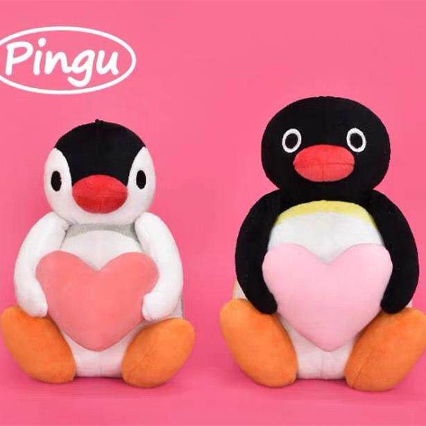 微瑕特惠企 鹅家族正品 Pingu爱心企鹅 毛绒公仔玩偶抱枕娃娃摆件