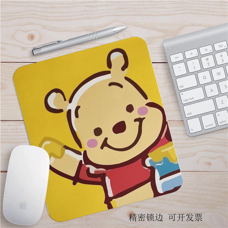 维尼熊电脑小号鼠标垫小猪皮杰爱心可爱护腕超大手腕垫加厚锁边女