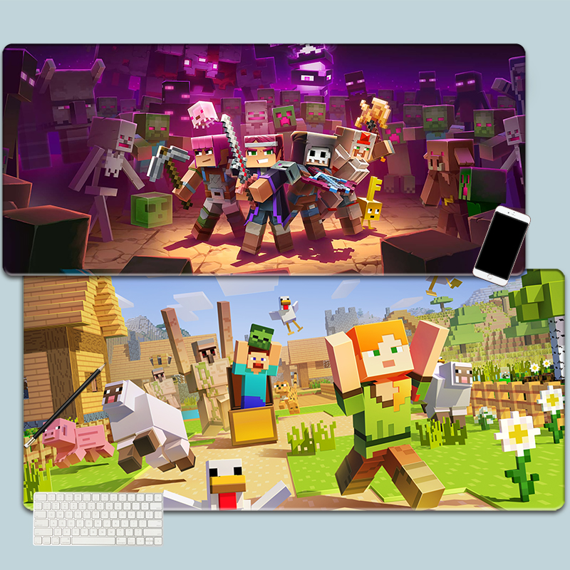 我的世界动漫卡通minecraft鼠标垫超大号笔记本电脑键盘书桌垫