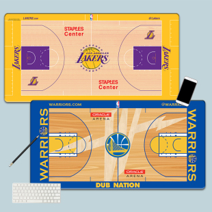 定做NBA球场球队logo超大号鼠标垫 礼品桌垫 勇士湖人骑士队纪念款