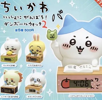 Chiikawa时钟扭蛋第二弹 万代吉伊小八乌萨奇飞鼠正品 现货