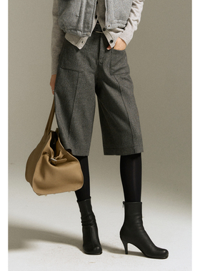 RAREST设计/造型利器！星点闪闪羊毛混纺过膝百搭保暖中裤