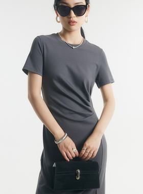 RAREST 神裙VOL.2! 露背款 高弹力腰部抽褶设计显瘦王炸T恤连衣裙