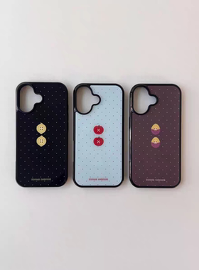 韩系ins柠檬红薯纽扣黑边软边适用于苹果手机壳iPhone17promax手机壳16pro/15/14promax/13/11pro可爱卡通ins