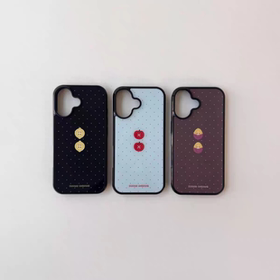 韩系ins柠檬红薯纽扣黑边软边适用于苹果手机壳iPhone17promax手机壳16pro/15/14promax/13/11pro可爱卡通ins