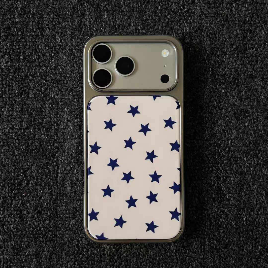 ins韩系简约蓝星玻璃新款手机壳适用苹果iPhone17promax手机壳软边16防摔15原创小米141312/11华为mate60P780
