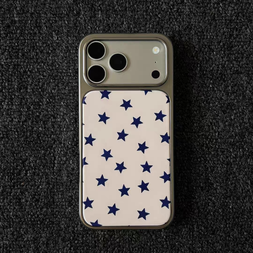 ins韩系简约蓝星玻璃新款手机壳适用苹果iPhone17promax手机壳软边16防摔15原创小米141312/11华为mate60P780