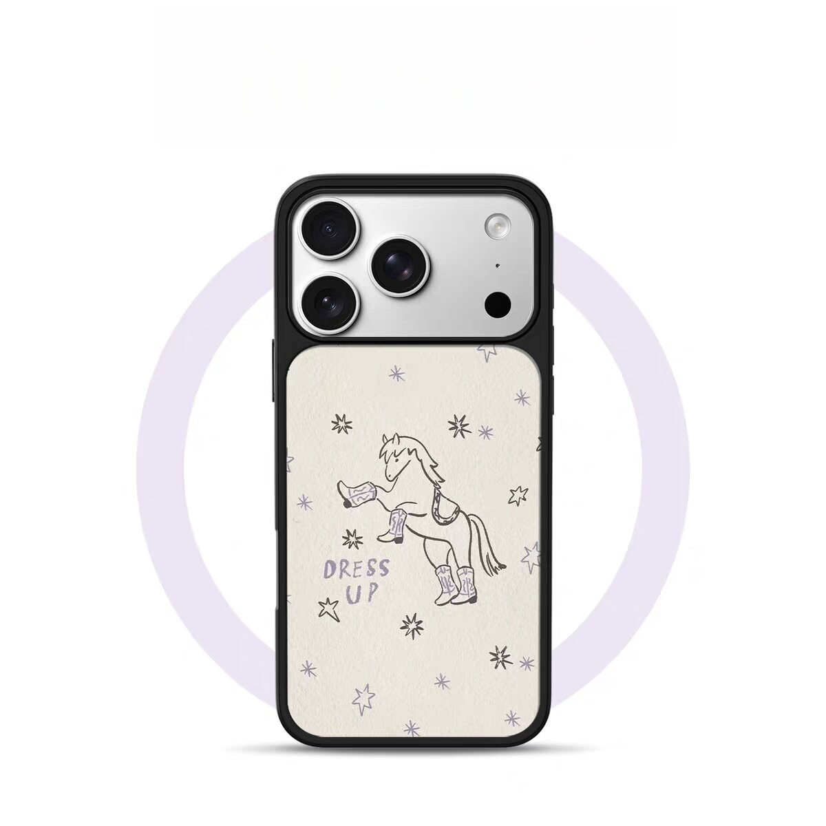 复古韩ins银河木马电镀银黑边适用苹果iPhone17promax手机壳16pro小米15Pro保护套华为mate60P70三星S23软壳
