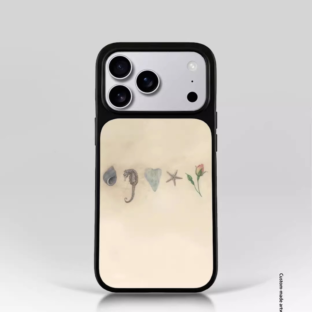 ins风复古贝壳黑边适用于苹果iPhone17promax手机壳1613pro小米1415Pro华为mate60p70三星S23防摔小众保护套