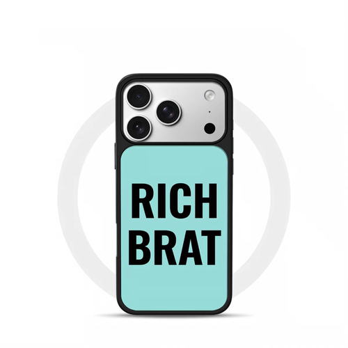 ins风复古Rich Brat电镀银黑边适用苹果iPhone17promax手机壳16pro小米15Pro保护套华为mate80P70三星S23软壳