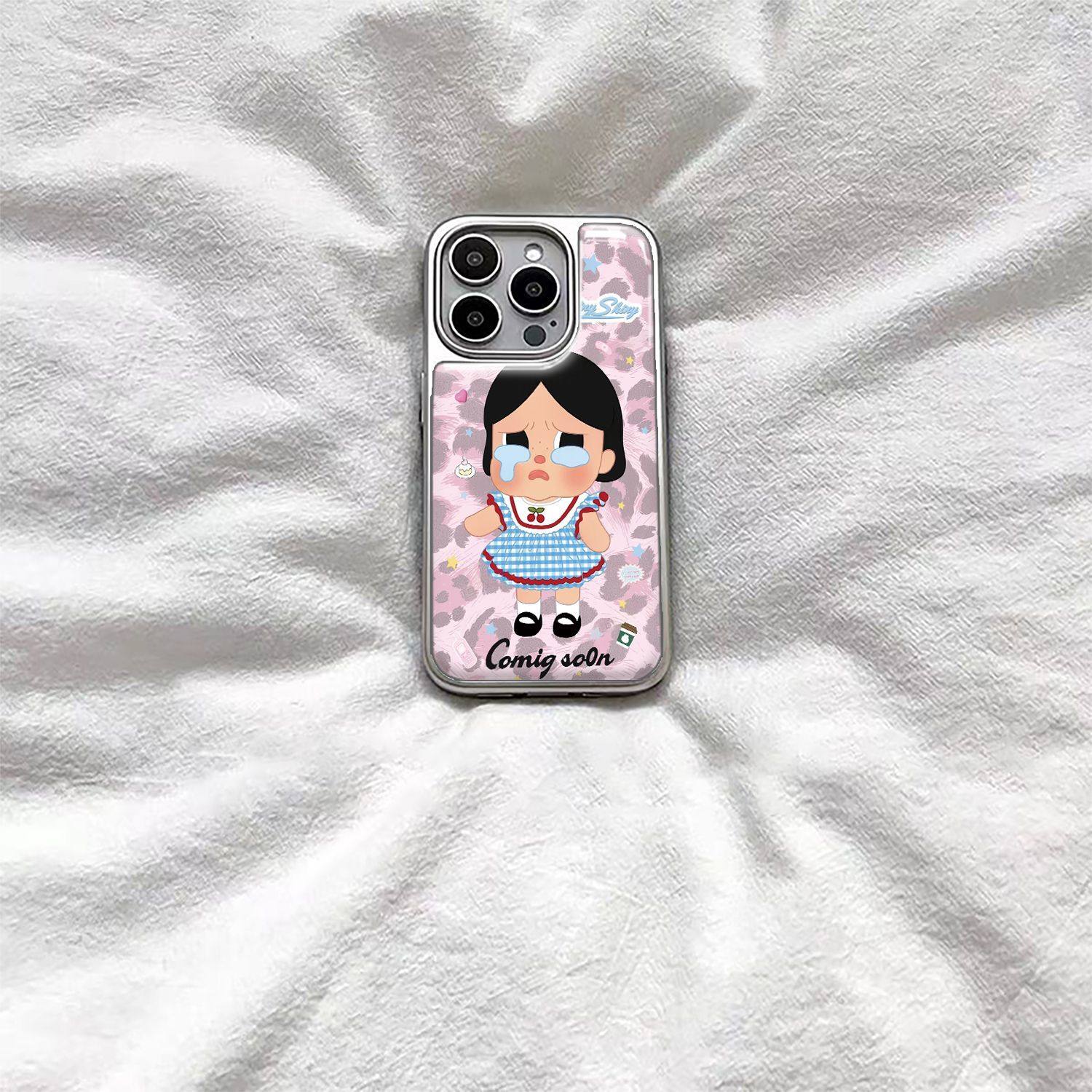 ins风复古粉豹纹哭娃滴胶手机壳适用苹果iPhone17promax手机壳软边16防摔15原创小米141312/11华为mate60P780,3C数码配件,手机保护套/壳,淘宝优惠券,粉丝福利购,淘宝优惠卷