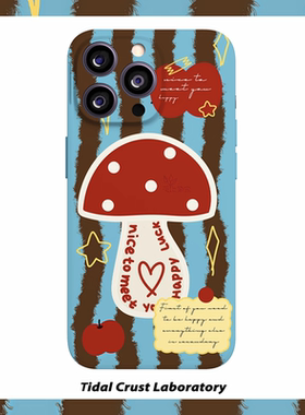 危险的可爱蘑菇涂鸦菲林二合一手机壳适用苹果16nova13华为p70mate60小米15opporen13ovivo荣耀300iPhone15