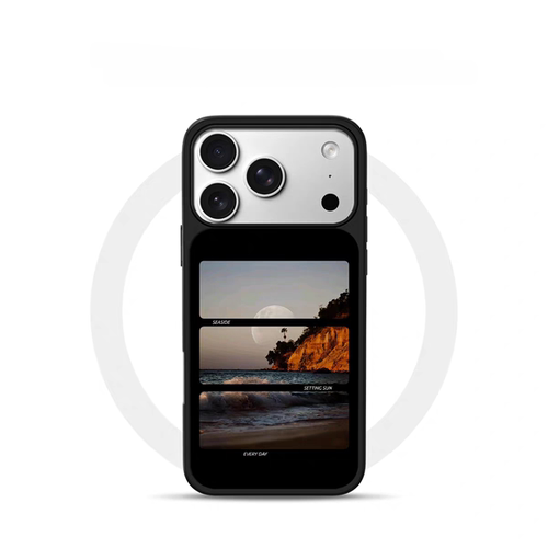 ins风原创潮汐黄昏电镀银黑边适用苹果iPhone17promax手机壳16pro小米15Pro保护套华为mate80P70三星S23软壳