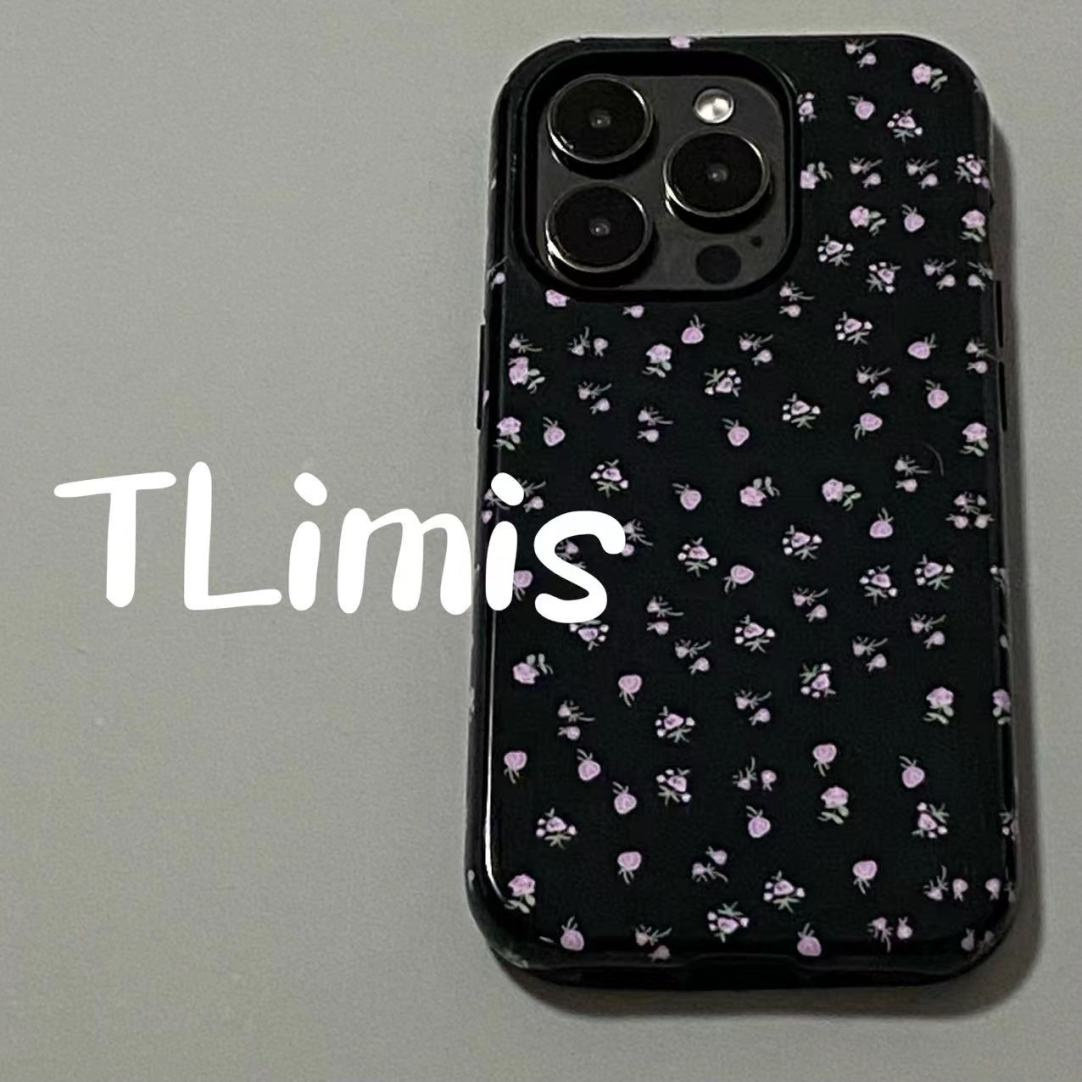 适用满屏紫心花个性韩国菲林壳二合一苹果16promax手机壳iPhone15新款14promax磨砂13pro高级13防摔12保护壳