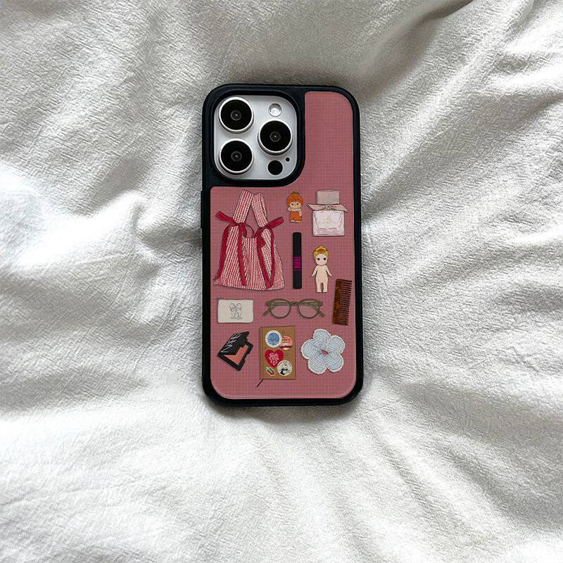 ins风复古装饰包黑边软壳适用苹果iPhone17promax手机壳15pro小米14Pro保护套华为mate60P70防摔三星S23防摔