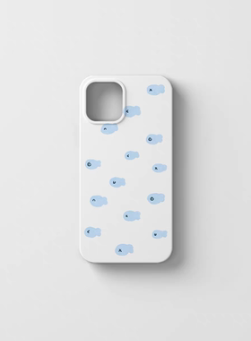 可爱蓝色小鱼手机壳适用iPhone14promax苹果13菲林12硬壳11小清新XS/XR创意78plus女生se2/3华为vivo小米oppo