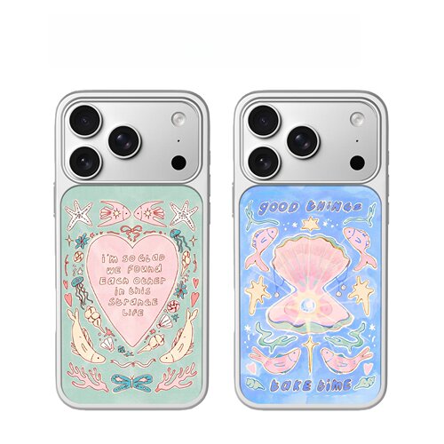 ins风海洋之心电镀银黑边适用苹果iPhone16promax手机壳15pro小米14Pro保护套华为mate60P70防摔三星S23软壳