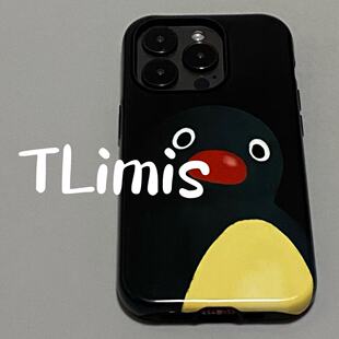 呆滞小企鹅可爱适用iphone15苹果手机壳16pro防摔13promax12菲林二合一14Pro小米华为荣耀OPPOvivo11Xsma防摔