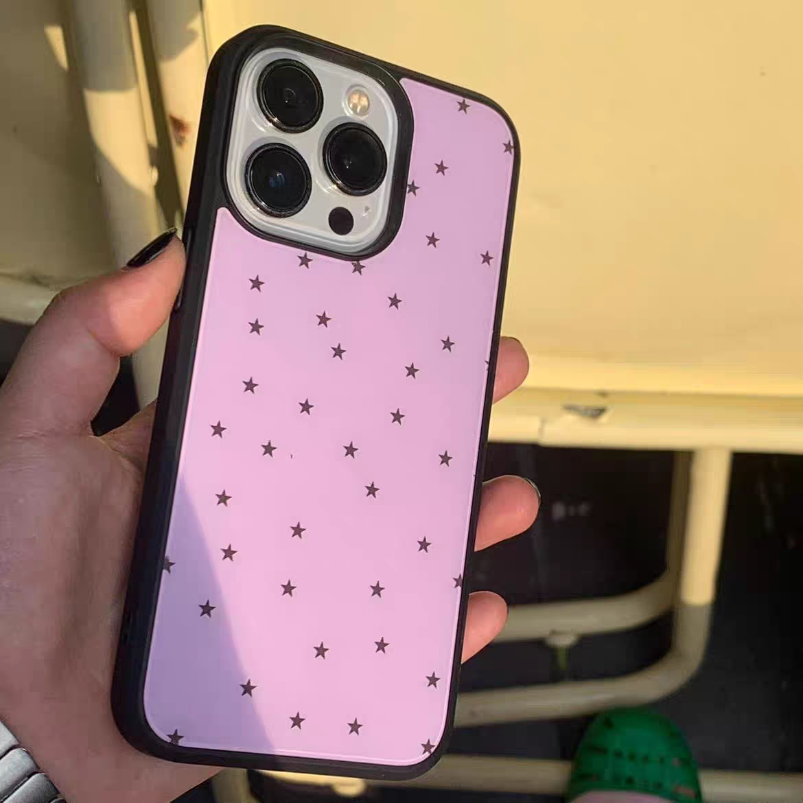 个性ins风小众紫星星亚克力黑边适用苹果iPhone16promax手机壳15pro小米1514Pro保护套华为mate70防摔三星S23