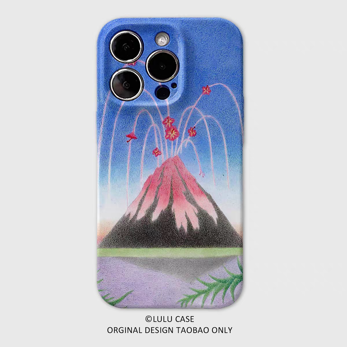适用于iPhone16Promax粉色桃花火山15promax手机壳14pro原创xr油画12软壳11高级感15plus小众苹果13promax
