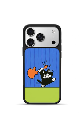 ins风复古捣蛋猫咪电镀银黑边适用苹果iPhone17promax手机壳16pro小米15Pro保护套华为mate80P70三星S23软壳