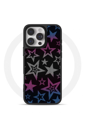 ins风复古模糊星星电镀银黑边适用苹果iPhone17promax手机壳16pro小米15Pro保护套华为mate80P70三星S23软壳