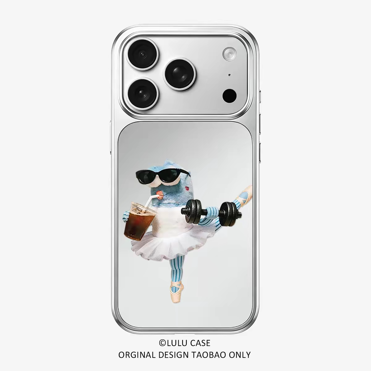 ins风复古健身动物镜面手机壳适用苹果iPhone17promax手机壳软边16防摔15原创小米141312/11华为mate60P780