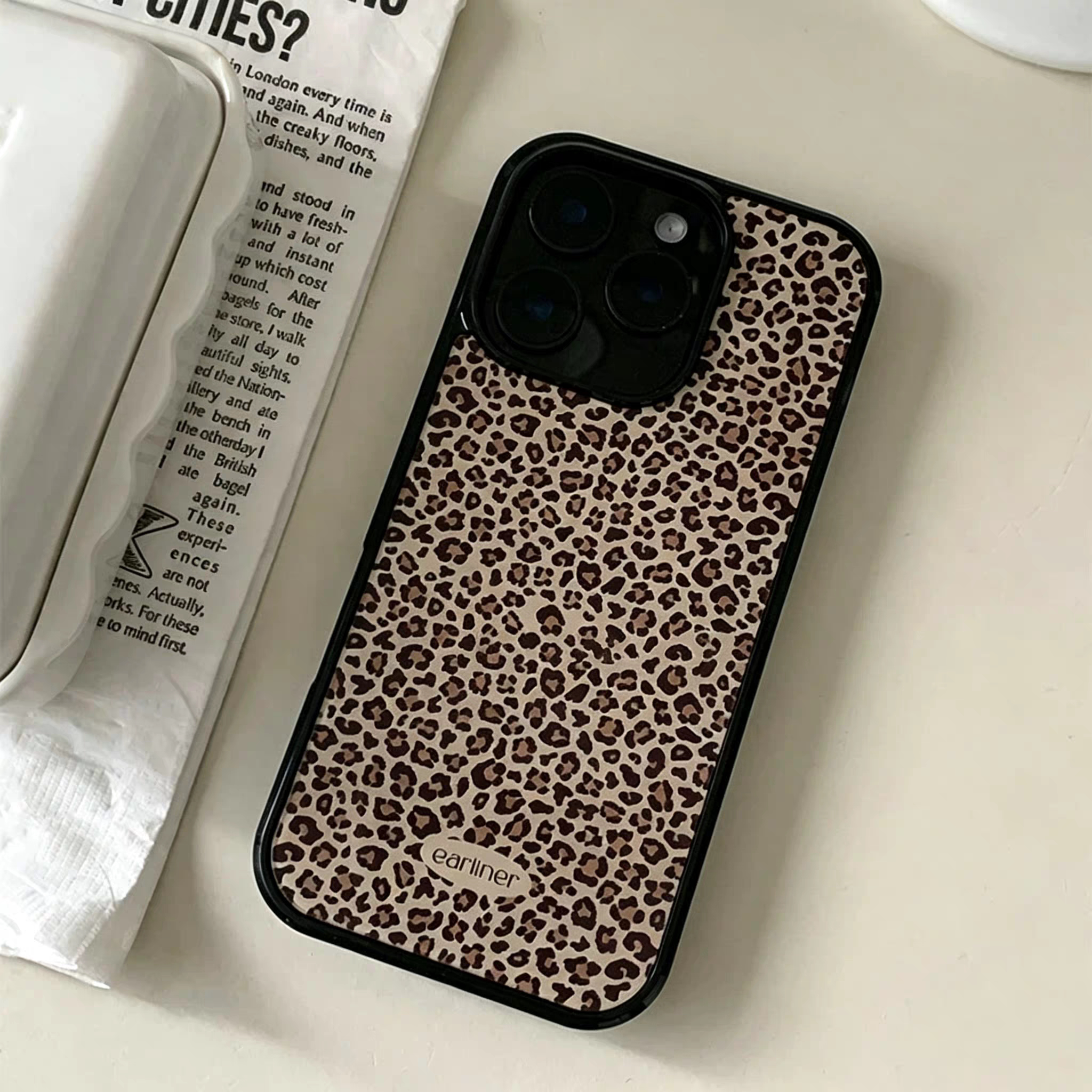 韩国ins小众个性时髦细豹纹黑边壳适用苹果iPhone18promax手机壳17pro小米15Pro保护套华为mate60P70荣耀oppo