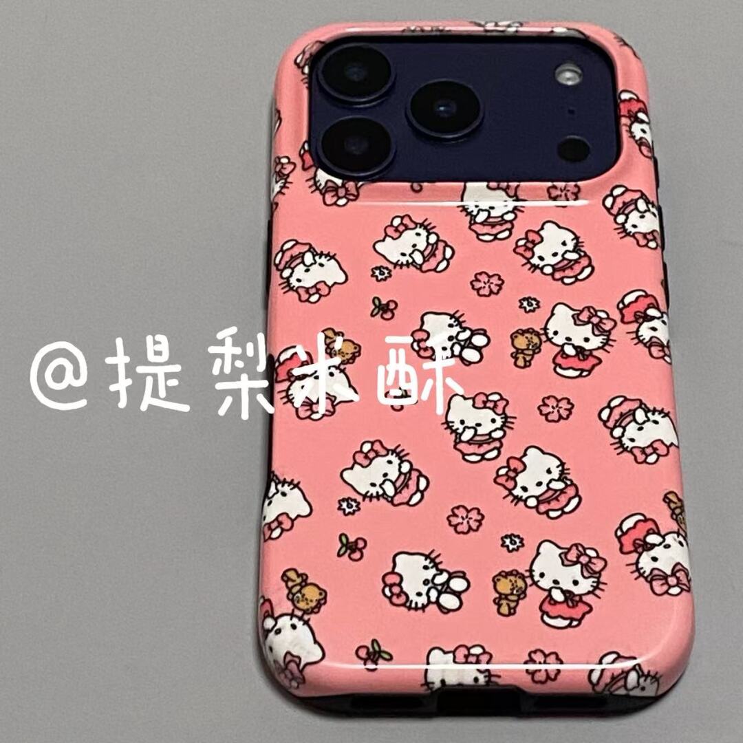 ins风满屏kt猫适用于iPhone17 Pro Max手机壳美版新款菲林二合一苹果16pro防摔12全包15保护套原创1413手机壳