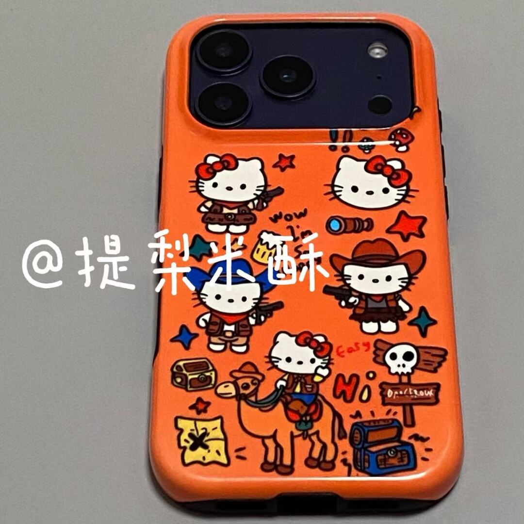 ins风美式kt猫适用于iPhone17 Pro Max手机壳美版新款菲林二合一苹果16pro防摔12全包15保护套原创1413手机壳