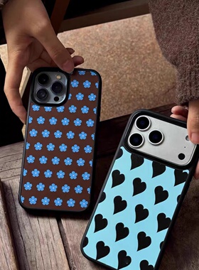 ins风个性原创经典波点适用苹果17promax玻璃手机壳iphone16pro新款1314pro创意15pro全包防摔手机套高级感