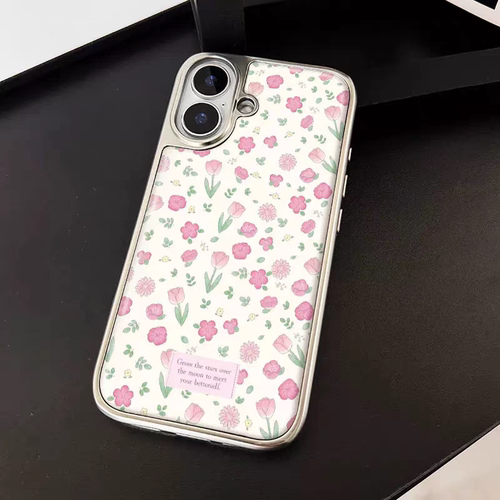 ins韩系粉色满屏花花滴胶手机壳适用苹果iPhone17promax手机壳软边16防摔15原创小米141312/11华为mate60P780