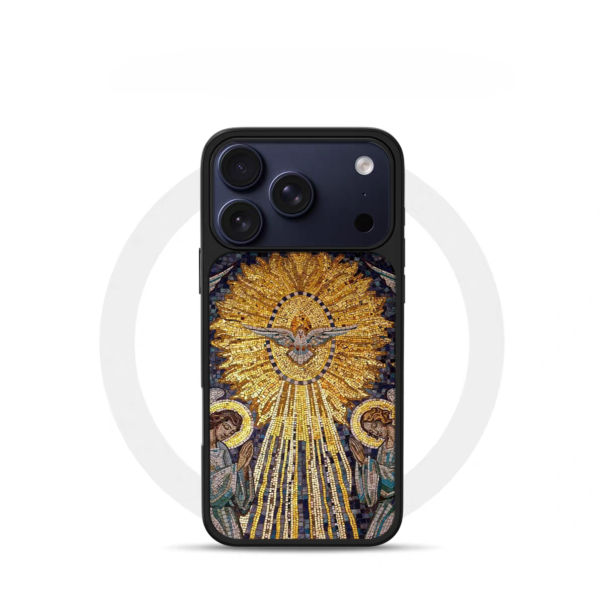 ins风个性圣鸽之光电镀银黑边适用苹果iPhone17promax手机壳16pro小米15Pro保护套华为mate80P70三星S23软壳