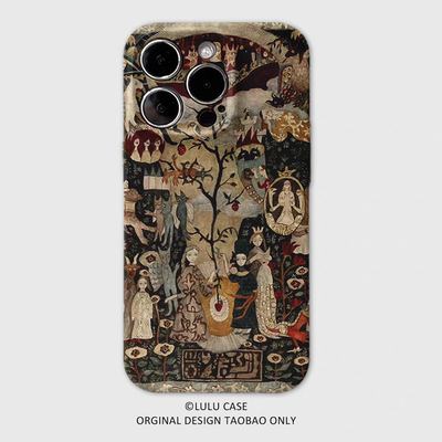 适用于iPhone16Promax艺术生命之树15promax手机壳14pro复古xr潮流12软壳11高级感15plus小众苹果13promax