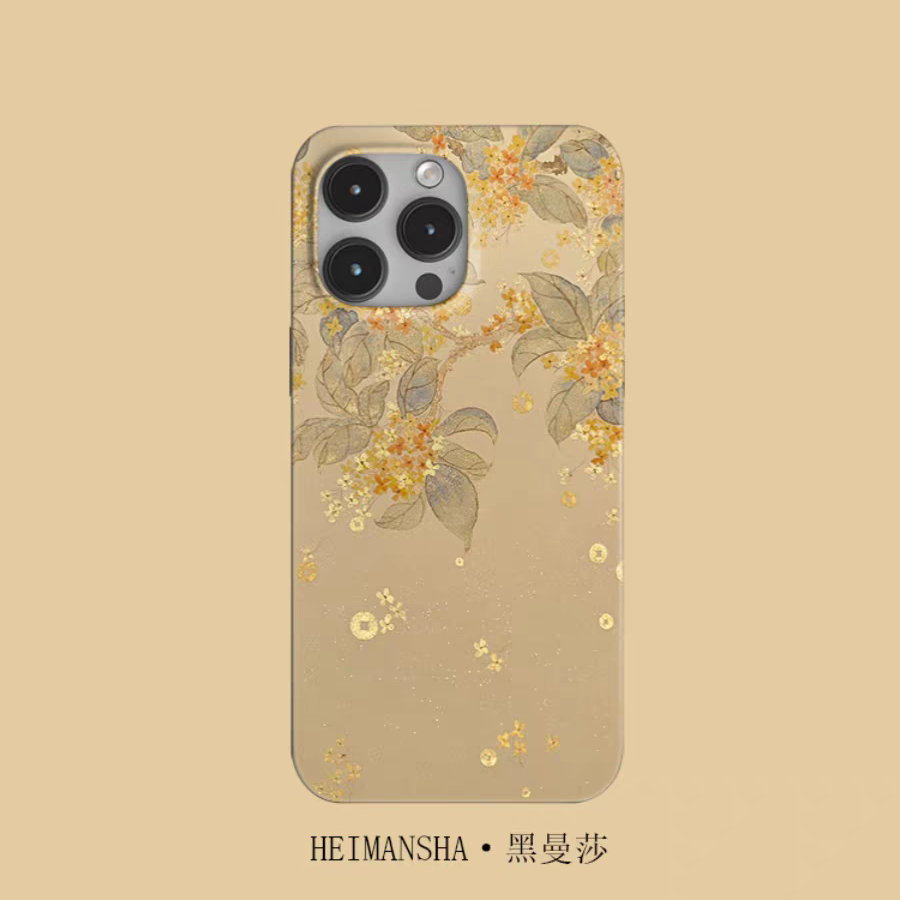 复古桂花金币适用苹果14promax华为mate60Pro国风iPhone15pro新中式荣耀nova情侣菲林壳vivo小米oppo手机壳