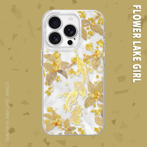 满庭香富贵感金鱼桂花适用于iPhone15/16pro手机壳红米K70羽纱vivos19华为mete60pro小米15一加ACE3苹果14