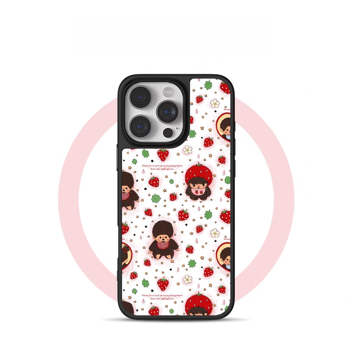 ins少女蒙奇奇电镀银黑边适用苹果iPhone17promax手机壳16pro小米15Pro保护套华为mate60P70防摔三星S23软壳