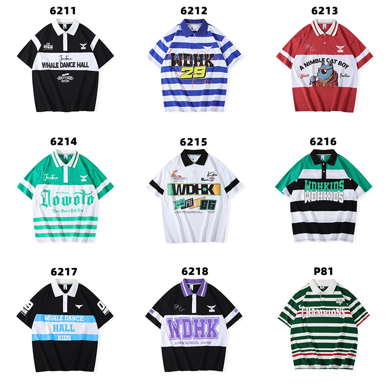 2025年嘻哈街舞儿童POLO衫潮牌童装服饰棒球服夏季短袖上衣合集
