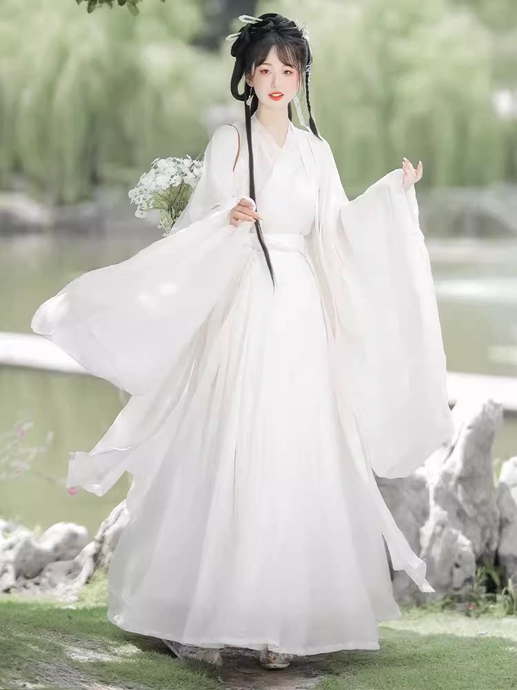 原创神明少女汉服女魏晋风广袖流仙裙古装日常交领大袖超仙气飘逸