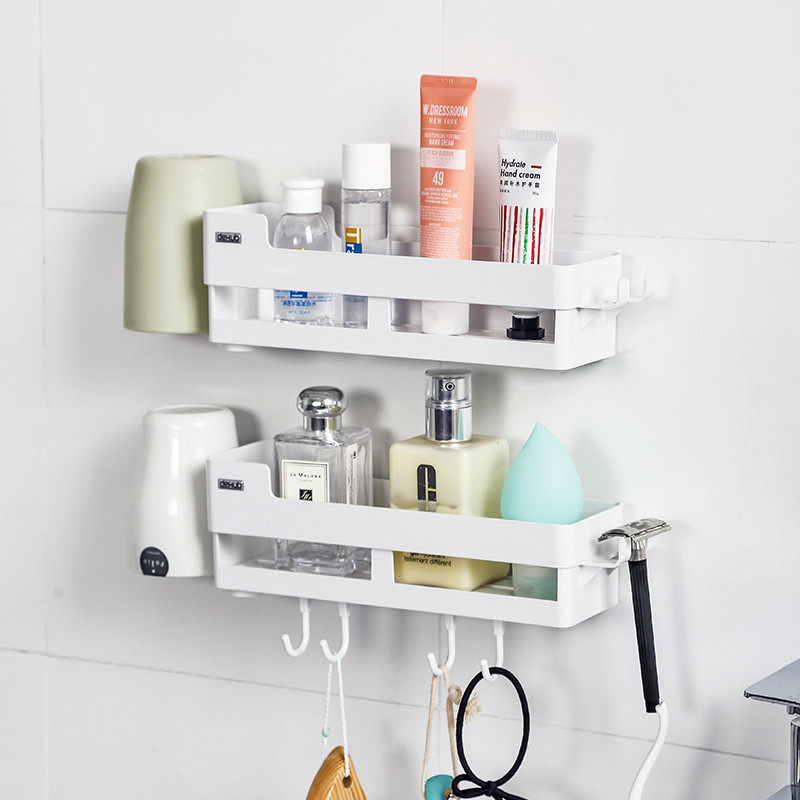 Dehub浴室置物架洗漱用品无痕沥水收纳架免打孔厨房储物架 必应鸟