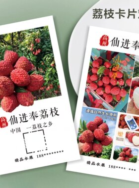 荔枝卡片定制各种水果介绍保存说明卡广告电商包裹售后卡订制