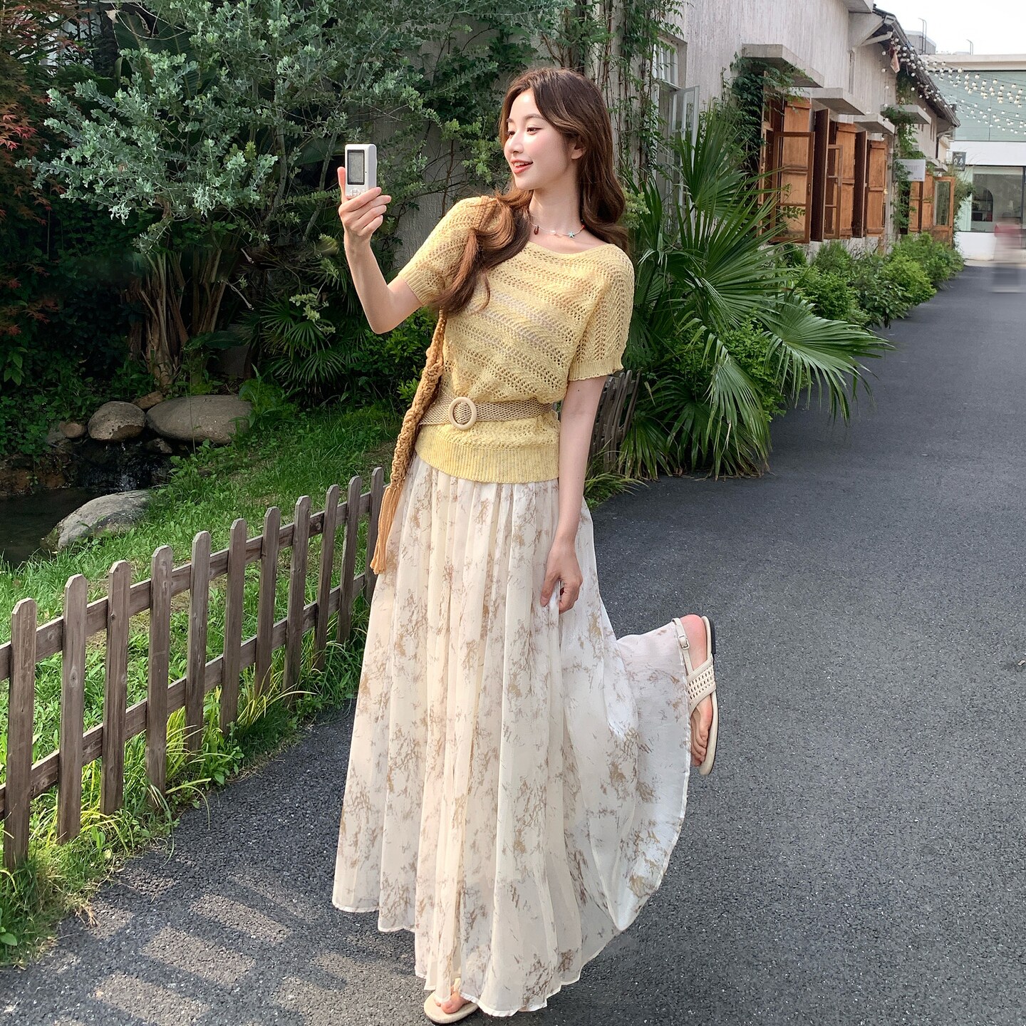 2026夏季新款温柔针织上衣+碎花半身裙6103-P165-K268,女装职业装,浙宝115