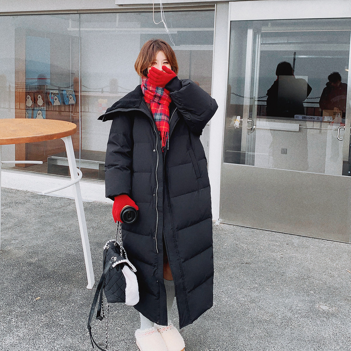 中长款毛绒翻领加厚保暖羽绒服外套女冬季2025新款时尚宽松休闲潮,女装棉衣/棉服,浙宝115
