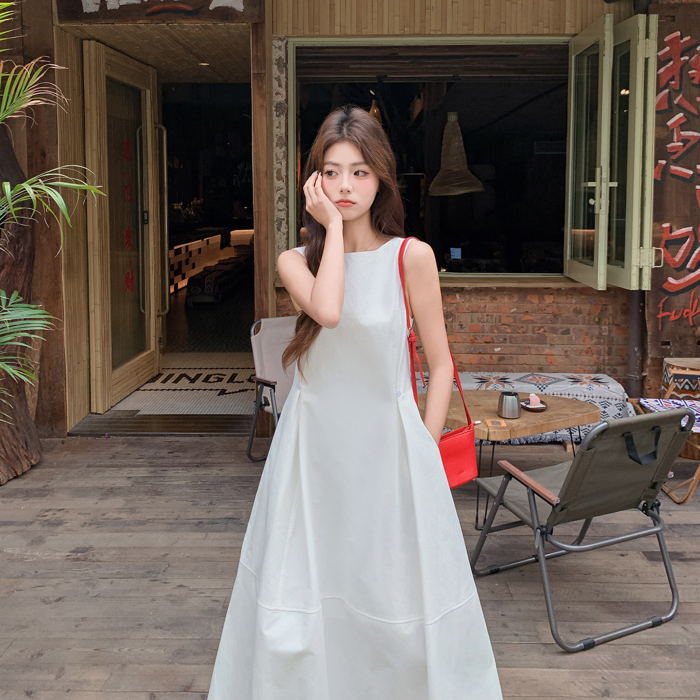 2026夏季新款法式极简收腰无袖连衣裙8036-P130-K198,女装连衣裙,浙宝115