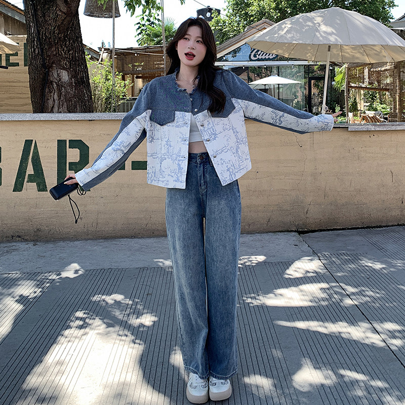 2026春季新款新中式提花风牛仔套装8162-P195-K278，女装职业装，浙宝115