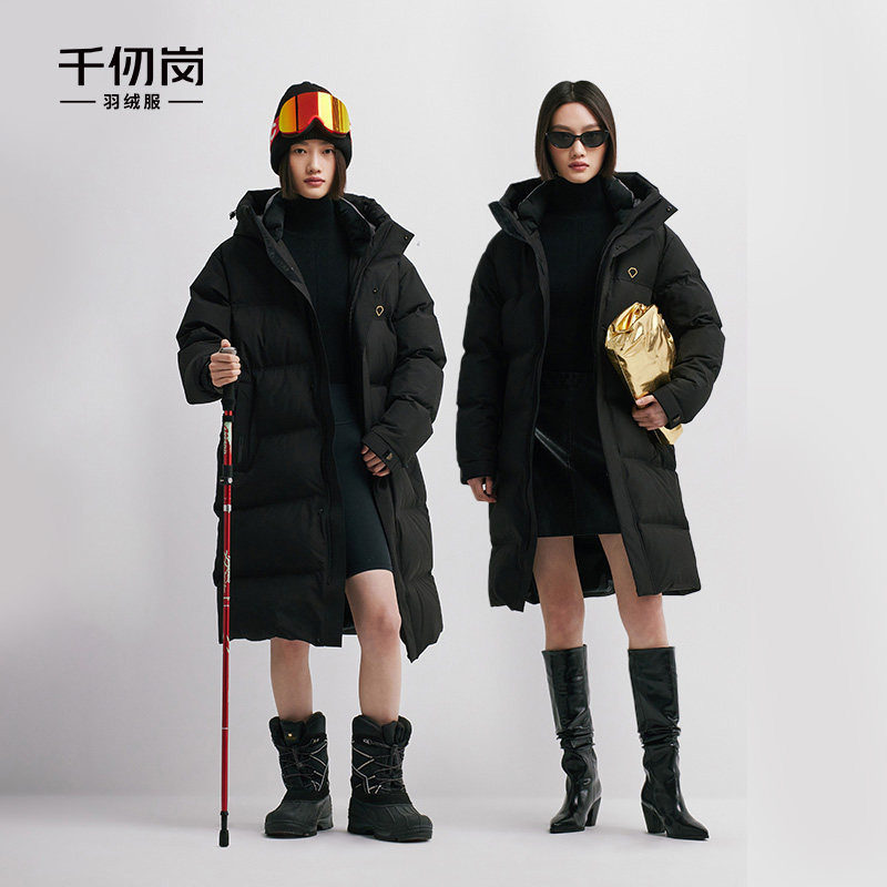 【鹅绒】千仞岗黑金中长款羽绒服加厚高端户外防风外套男女同款