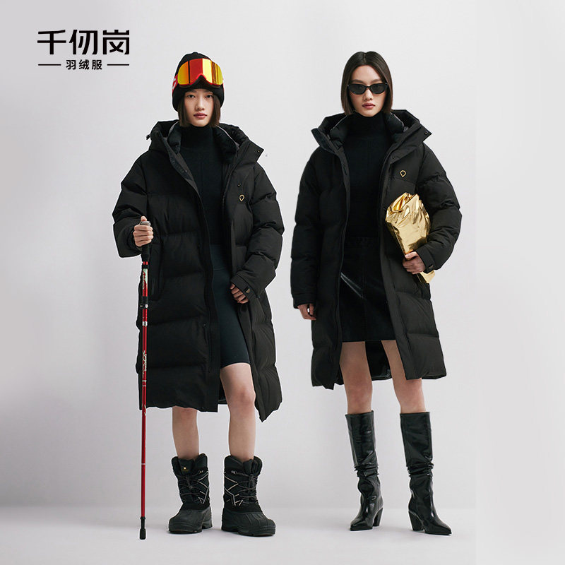 【鹅绒】千仞岗黑金中长款羽绒服加厚高端户外防风外套男女同款