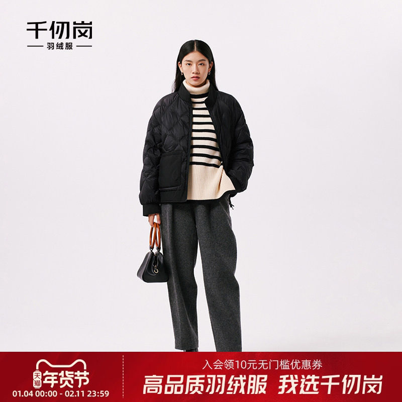 千仞岗冬季短款棒球服宽松显瘦百搭拼接羽绒服外套保暖加厚通勤女,女装/女士精品,羽绒服,淘宝优惠券,粉丝福利购,淘宝优惠卷
